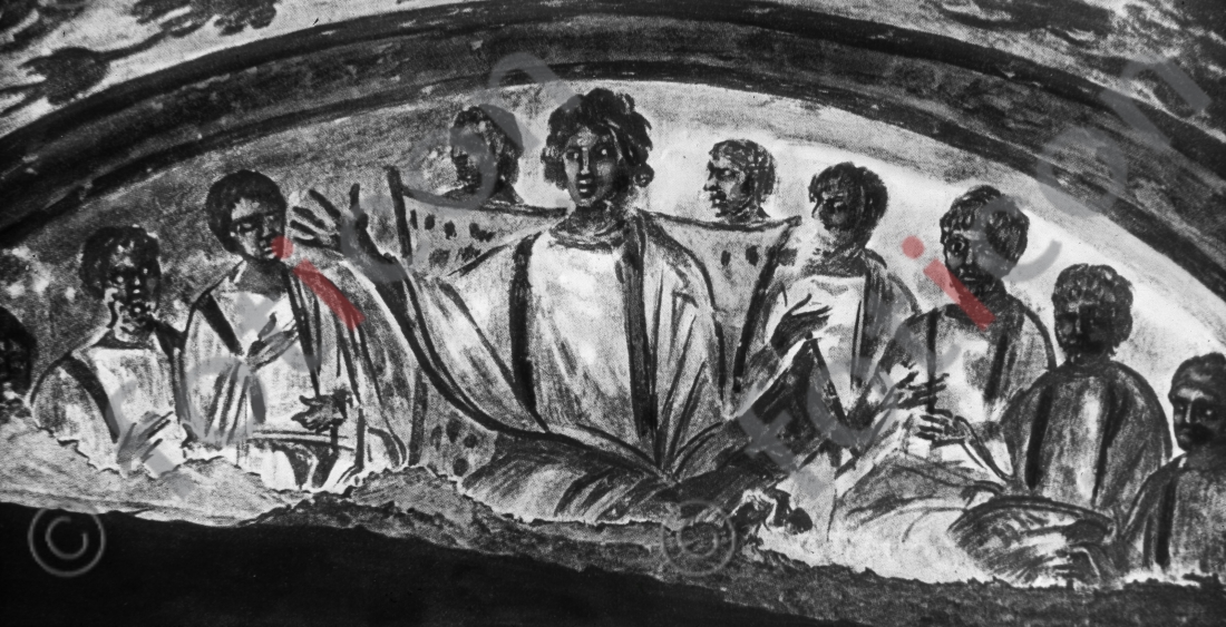 Christus mit dem Apostelkollegium | Christ with the apostles' council (foticon-simon-107-070-sw.jpg)
